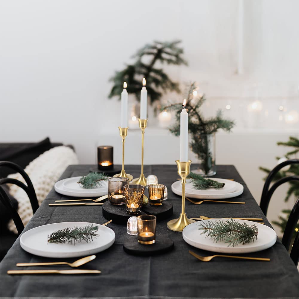 Candlestick Holders Taper Candle Holders – Gold Candlestick Holder Set of 6 Candle Stick Holders kit Classic Decorative Candle Stick for Christmas, Wedding, Party, Dinner Tables,Home Décor — view 3